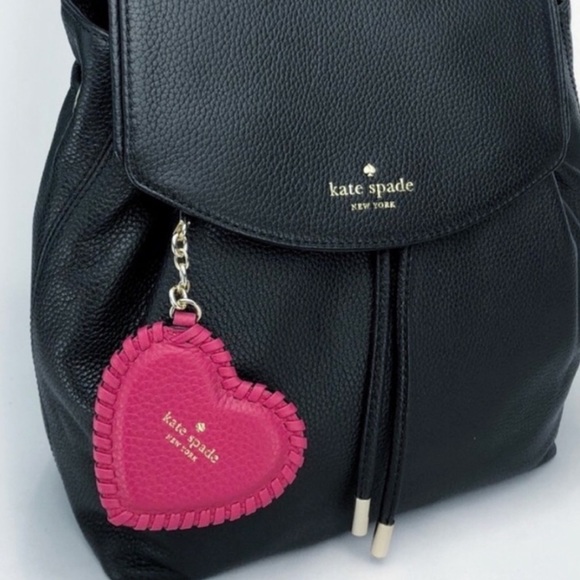 Kate Spade ♠️ Burgundy Leather Heart Keych… - Picture 4 of 4